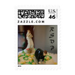 RSVP funny wedding postage stamps fishing