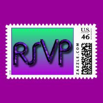RSVP Green n Plum Postage stamps