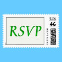 RSVP Green Postage Stamp
