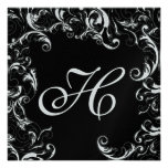 RSVP Included on Card- Fancy Swirl Wedding Invite