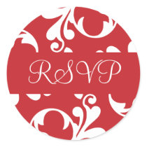 RSVP Leaf Flourish Envelope Sticker Seal