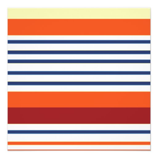 RSVP Lines Stripes Orange Blue Yellow White Invitations