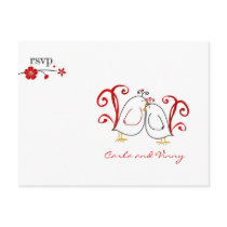 RSVP love birds & blossoms postcards by DioSelina RSVP love birds & blossoms postcards