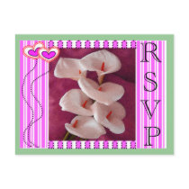 RSVP MAGENTA CALLA LILLIES Invitations postcards