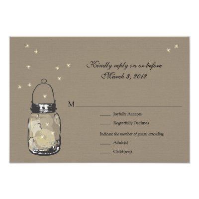 RSVP Mason Jar & Fireflies Wedding Invitation