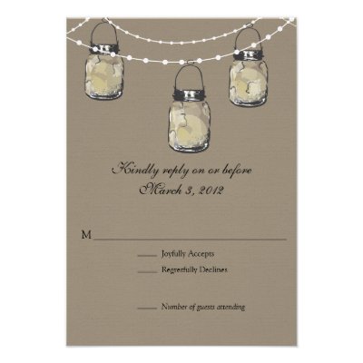 RSVP Mason Jar Wedding Announcement