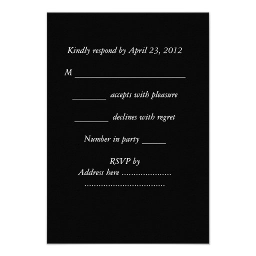 RSVP Masquerade Ball Party Mask Black Pink Purple Custom Announcement