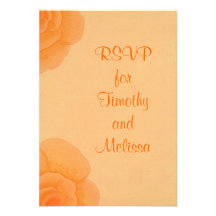 RSVP Note Cards, Faded Orange Roses Personalized Invitations
