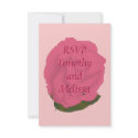 RSVP Note Cards, Pink Rose invitation