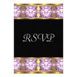 RSVP Party Gold Pink Jewels Invitations