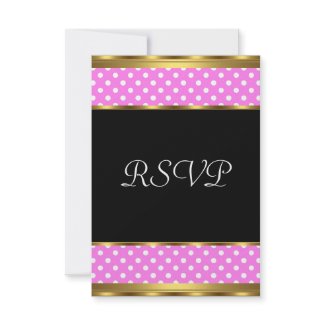 RSVP Party Gold Pink Polka dots zazzle_invitation