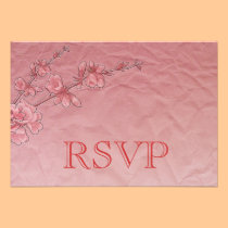 RSVP Pink Cherry Blossom Card invitations