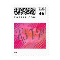 RSVP pink flower Postage Stamp