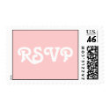 RSVP -Pink Stamp with White Letters by monogramgallery RSVP -Pink Stamp with White Letters
