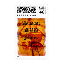RSVP Pirate Theme Postage Stamp