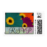 RSVP Plum, SeaBlue, Orange Gerber Daisy Postage