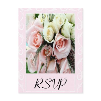 RSVP Pnk And White Roses Postcards