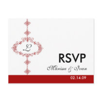 RSVP post card, Monogram postcards
