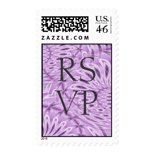 RSVP Postage ~ Lilac Feathers