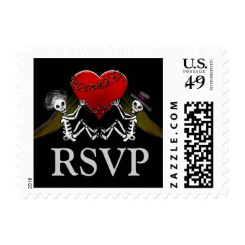 Rsvp Postage - Skeletons With Heart by juliea2010 at Zazzle