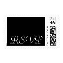 RSVP Postage Stamp-Black with White Letters_Formal