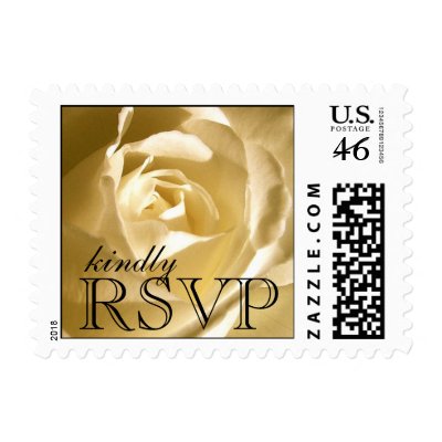 RSVP Postage Stamps Cream Rose Weddings