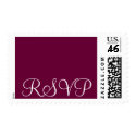 RSVP Postage -Wine Stamp with White Letters