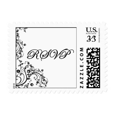 RSVP Postcard Postage Stamp by myhmdbridal