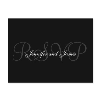 RSVP Postcard Wedding Monogram Names