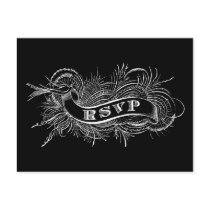 RSVP postcard with Victorian Bird