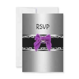 RSVP Purple Silver Black Zebra Leopard invitation