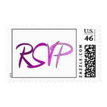 RSVP Purples Postage Stamp by dndartstudio RSVP Purples Postage Stamp