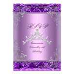 RSVP Quinceanera 15th Birthday Party Purple Lilac Personalized Announcement