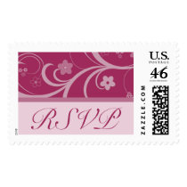 RSVP Raspberry Mauve Wedding Postage