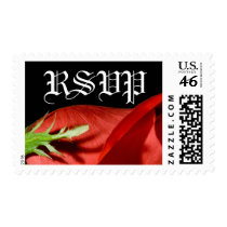 RSVP Red Rose Event And Wedding Text Postage postage