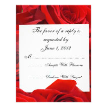 RSVP red roses wedding invites