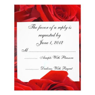 RSVP red roses wedding invites