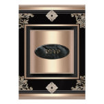 RSVP Reply Response Party Art Deco Black Coffee Invitation