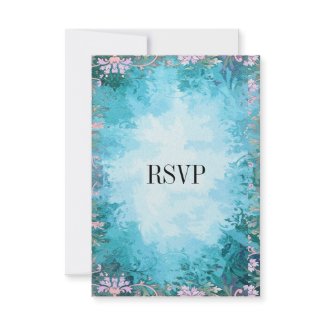 RSVP Response Card Blue Pink Floral All Events invitation