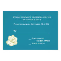 RSVP, response card, gardenia and polka dots Custom Invitation