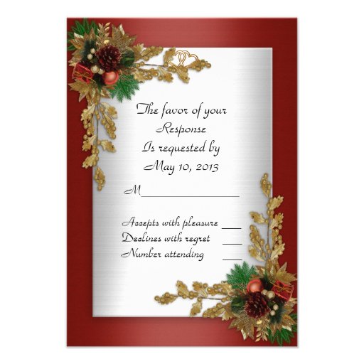 rsvp response card holiday wedding invitation zazzle rsvp response card holiday wedding invitation zazzle