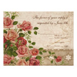 RSVP Response Card - Tea Rose Vintage Lace Announcement