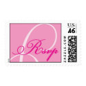 rsvp Response Pink swirl postage