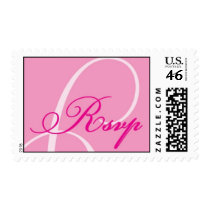 rsvp Response Pink swirl postage