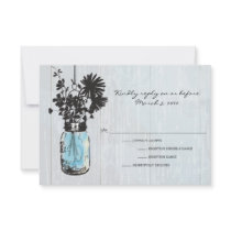 RSVP Rustic Hanging Mason Jar Wedding Invites