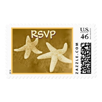 RSVP Starfish Postage Stamps