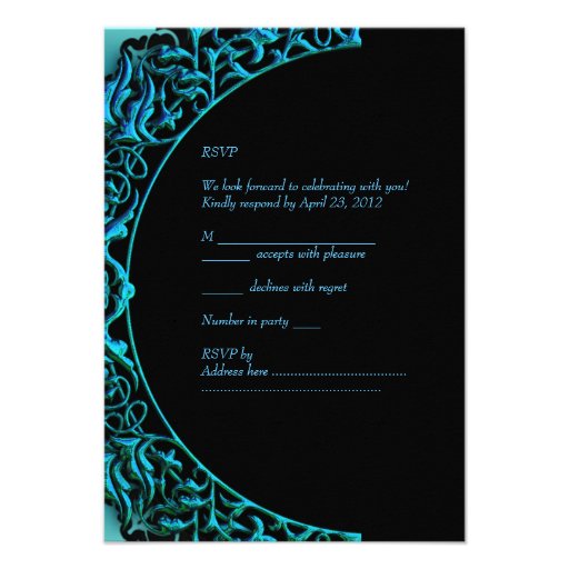 RSVP Sweet Sixteen 16 Birthday Party Aqua Blue Custom Announcements