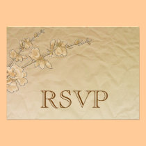 RSVP Tan Cherry Blossom Card invitations