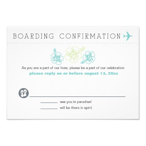 RSVP to Nassau Boarding Pass Personalized Announcements