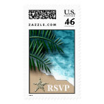 RSVP Tropical Wedding Postage Stamp stamps